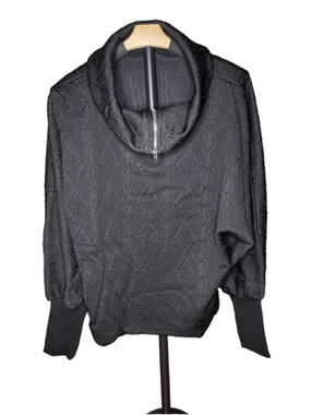 Pink Queen Women's Black Cowl Neck Sweater Medium